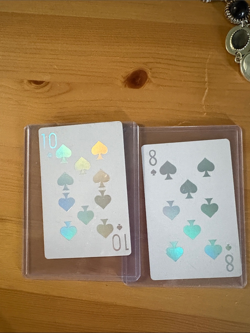 Dior Holographic White Playing Cards with Multicolor Spade Pips